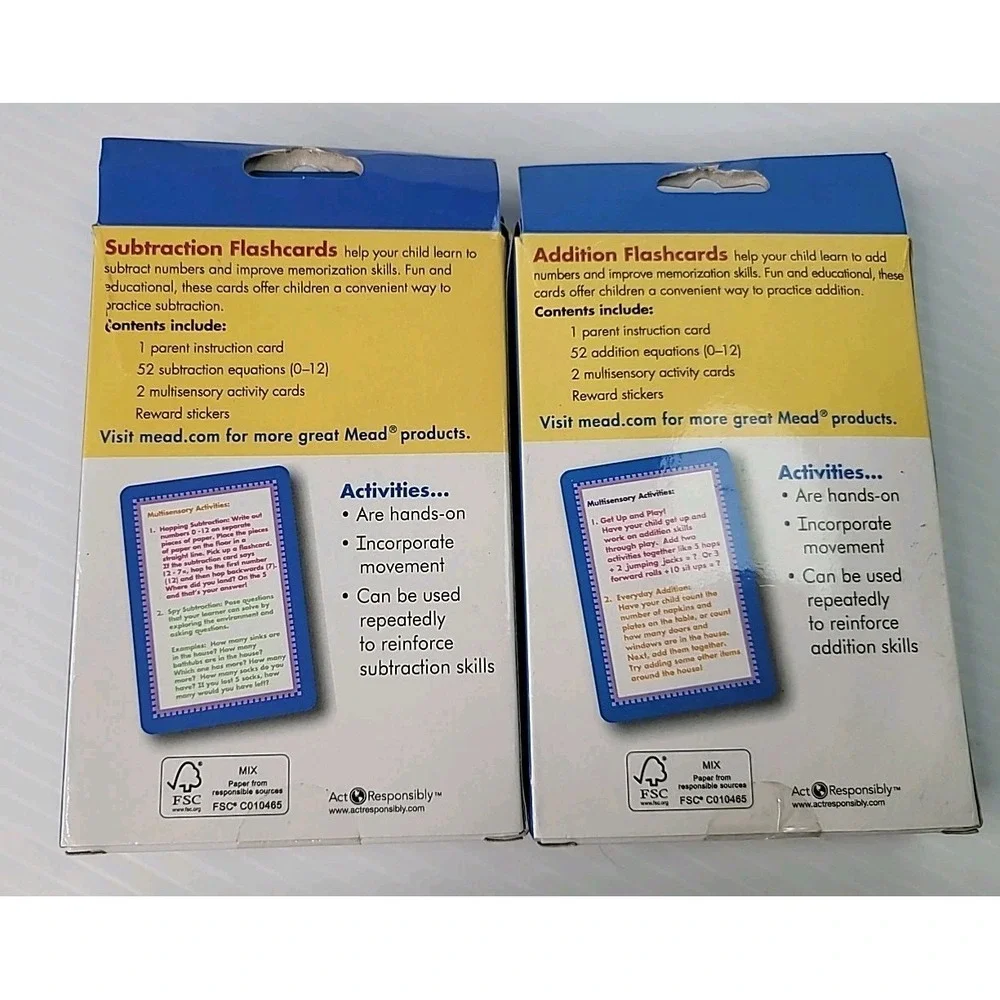 Addition & Subtraction Flashcards‎ Cards by MEAD Homeschool Education Math